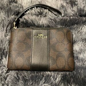 Coach Brown and Black Wristlet